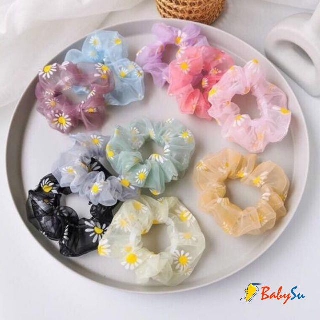 [SALE lấy 5*] Dây Cột Tóc Scunchies - Dây Buộc Tóc Voan Hoa Cúc chất Đẹp