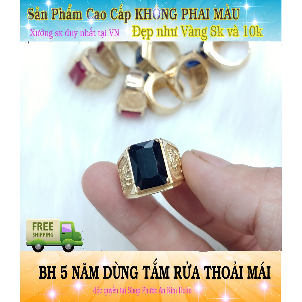 Nhẫn rồng đá vàng vonfram không phai màu-Bảo hành 5 năm