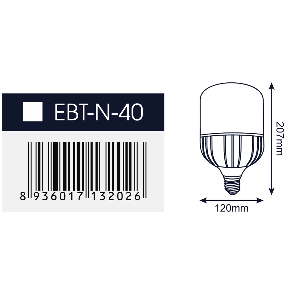 Bóng Đèn Led Trụ Nhựa ELink Công Suất 40W Thiết Kế Thẩm Mỹ Kết Hợp Ánh Sáng Trắng Sang Trọng, Hàng Chính Hãng