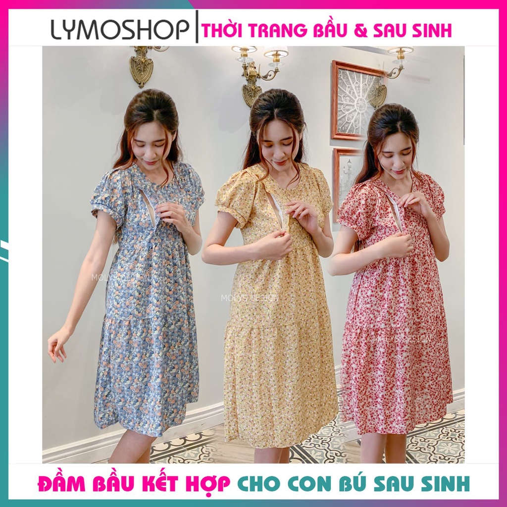 Đầm bầu suông có khóa cho con bú vắt sữa freesize từ 40 đến 70kg VM6635