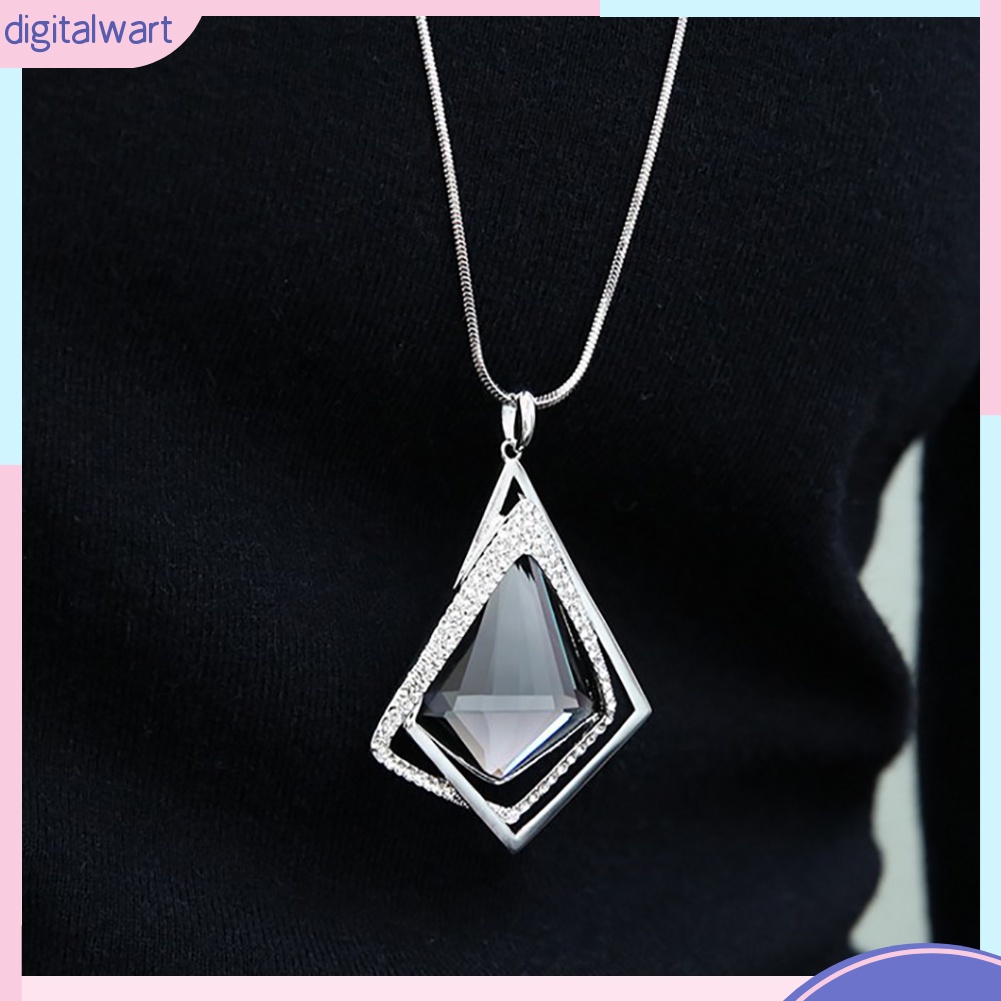 Dây chuyền kim loại dài đính đá thời trang dành cho nữ