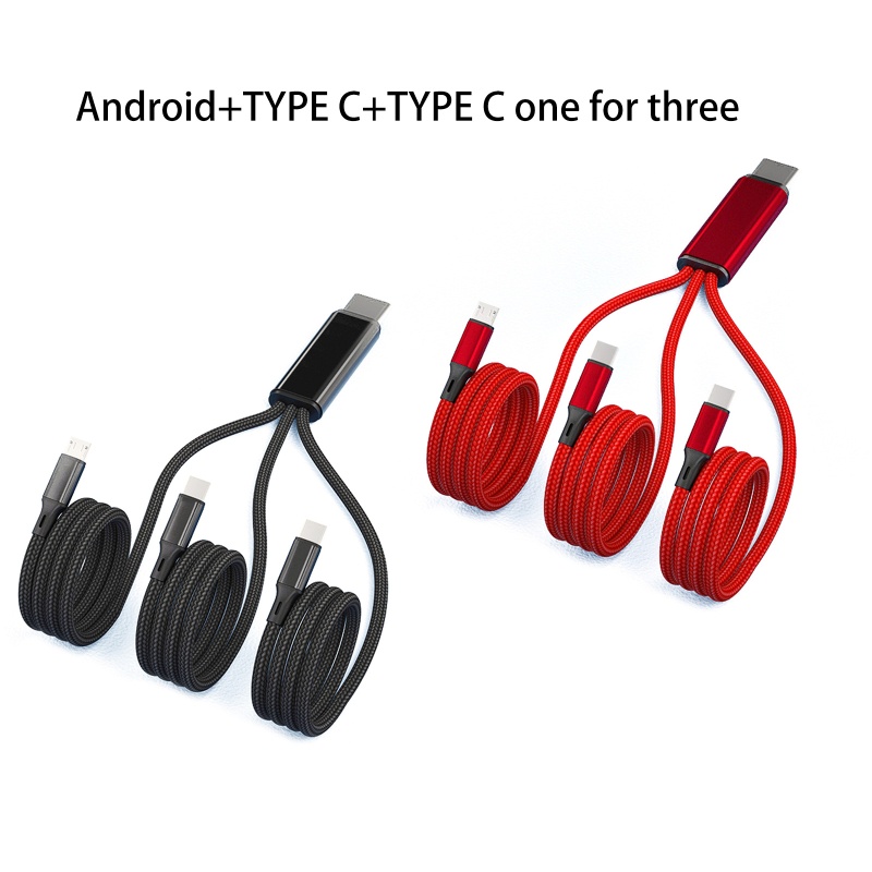 Dây Cáp Sạc Nhanh USB Loại C / Micro USB 2A 3 Trong 1 Thông Dụng
