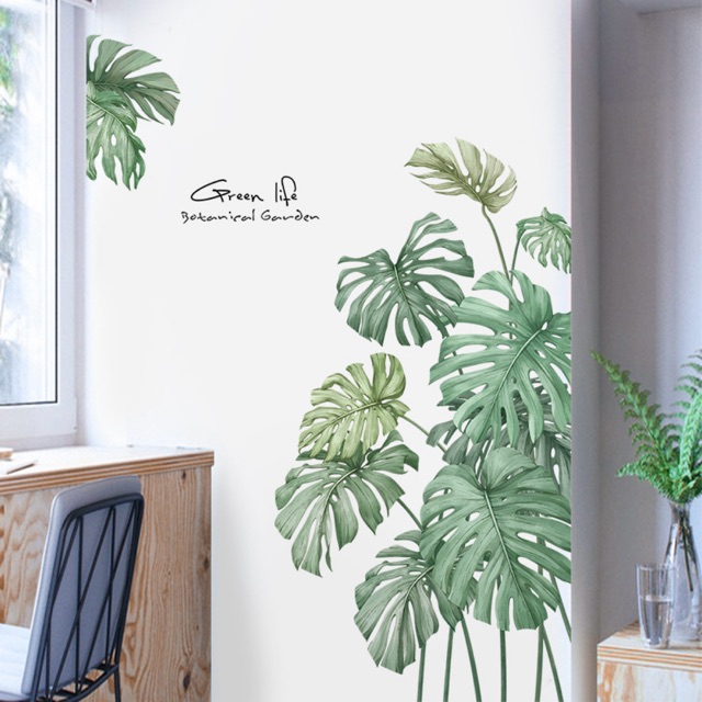 Decal dán tường lá nhiệt đới MS-56 [Sticker dán tường]