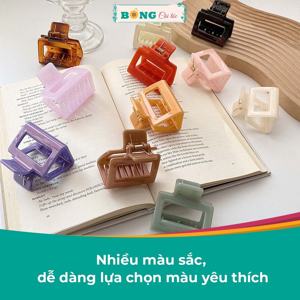 Kẹp càng cua chất liệu nhựa hình chữ nhật kích thước 5cm nhiều màu clear phong cách Hàn Quốc KN80 - kẹp tóc BÔNG Cài Tóc