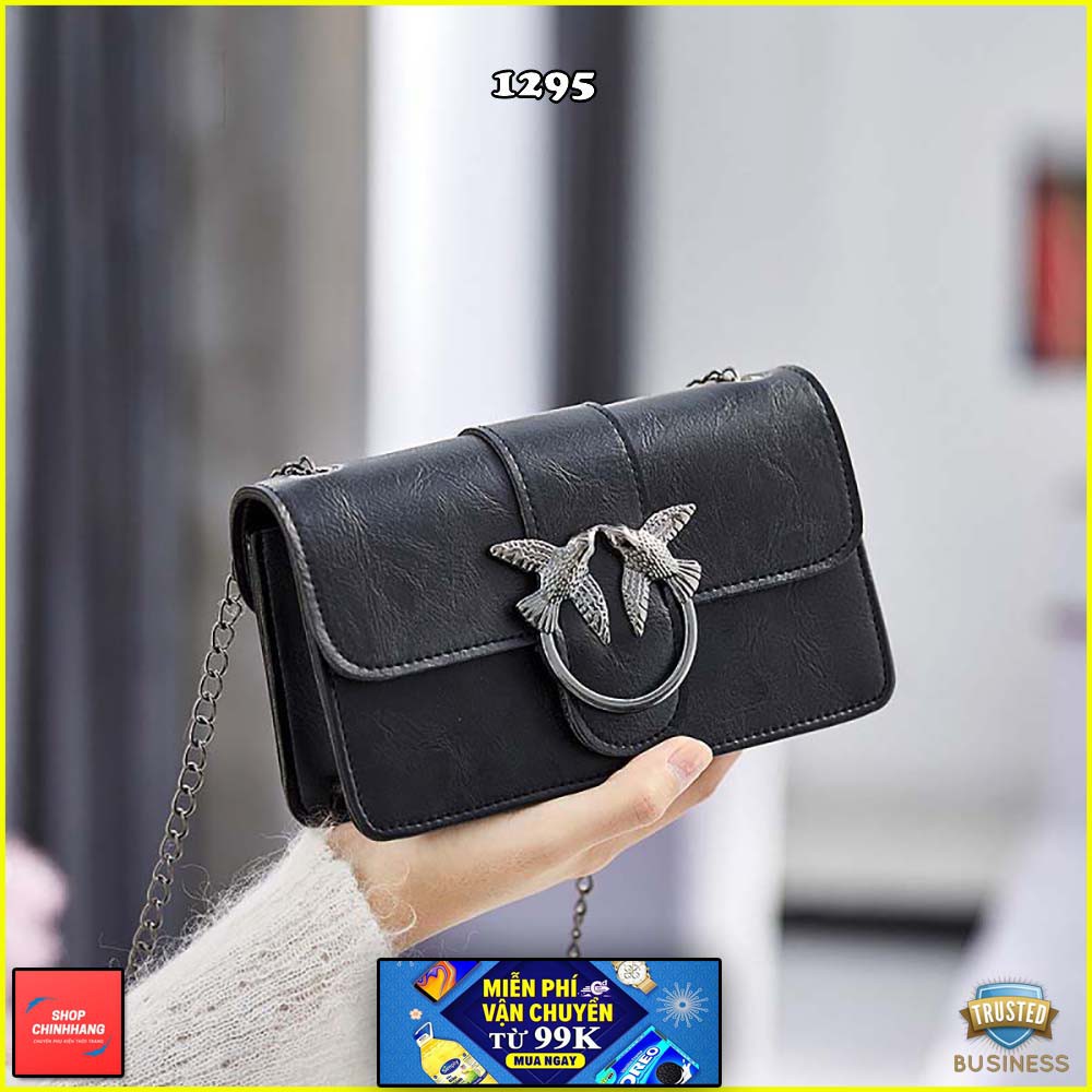 Túi đeo chéo thời trang✨FREESHIP✨túi hộp đính uyên ương dây xích sang trọng SH1295