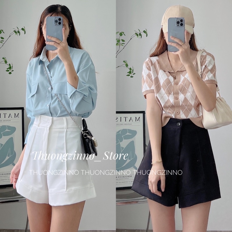[ Quần hotrend] Quần sooc gân Maihan dáng xoè như váy cực xinh xắn Quần đùi Hàn Quốc