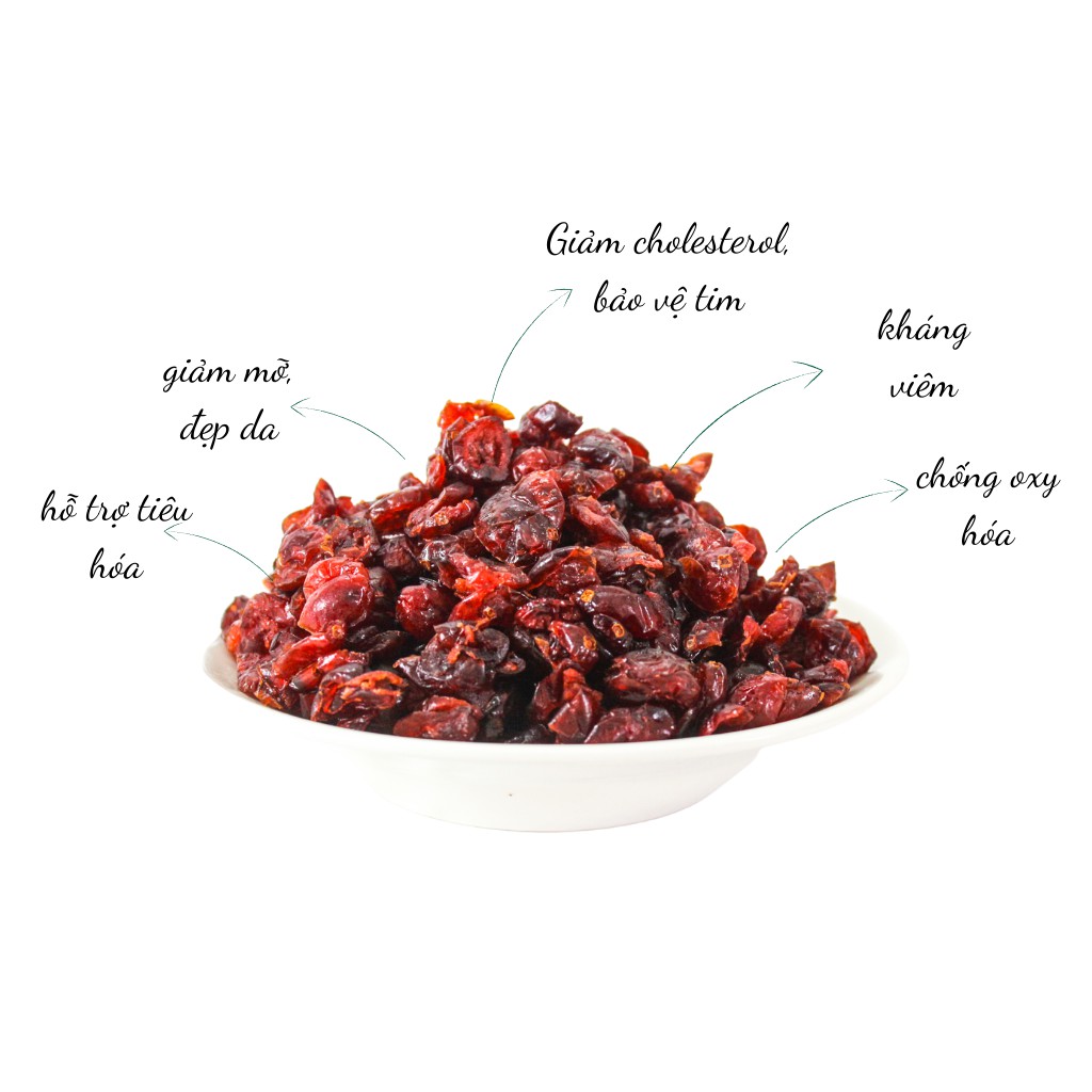 Nam việt quất sấy dẻo không đường, vị chua ngọt tự nhiên, ăn vặt siêu ngon, tốt cho sức khỏe 250g &amp; 500g