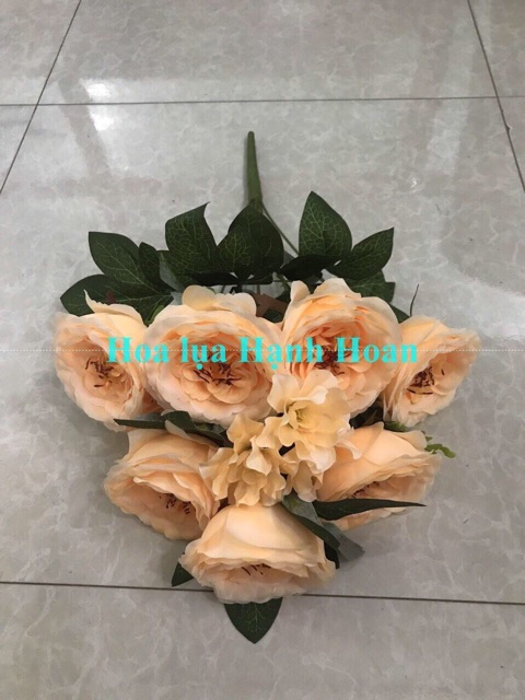 Chùm hoa Hồng pháp 7 bông - Hoa lụa cao cấp