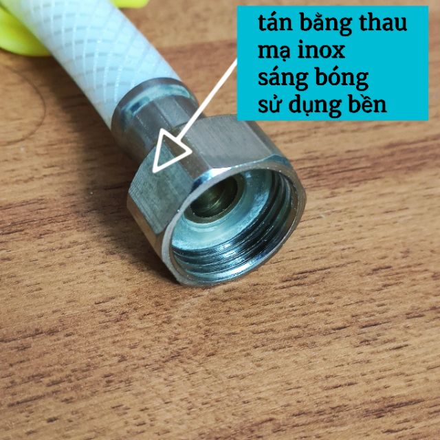 DÂY CẤP NƯỚC NHỰA CAO CẤP / dẻo dai, tán bằng thau mạ inox &amp; núm tay vặn thông minh