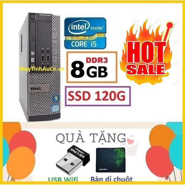 Máy tính đồng bộ Dell Optiplex Core i5 3470 / 8G / SSD120gb - Bảo Hành 12 Tháng 1 đổi 1
