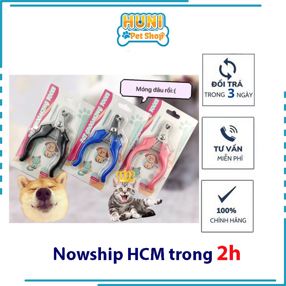 Kiềm cắt móng cho chó mèo - kéo cắt móng trung cán ngắn kìm cao cấp cho thú cưng kèm dũa Huni Petshop