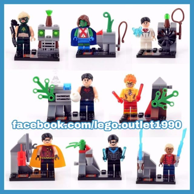 Xếp hình Nightwing Aqualad Artemis Miss Martian Superboy Kid Flash Red Robin Young Justice Lego Minifigures SY250
