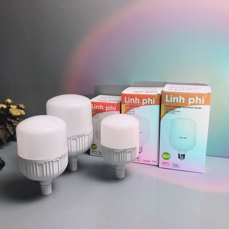 Bóng đèn LED BULB Trụ Linh Phi 65W siêu sáng tiết kiệm 80% điện bảo hành ĐỔI MỚI 6 tháng
