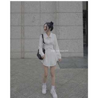 SET ÁO SƠ MI THẮT EO + QUẦN SHORT