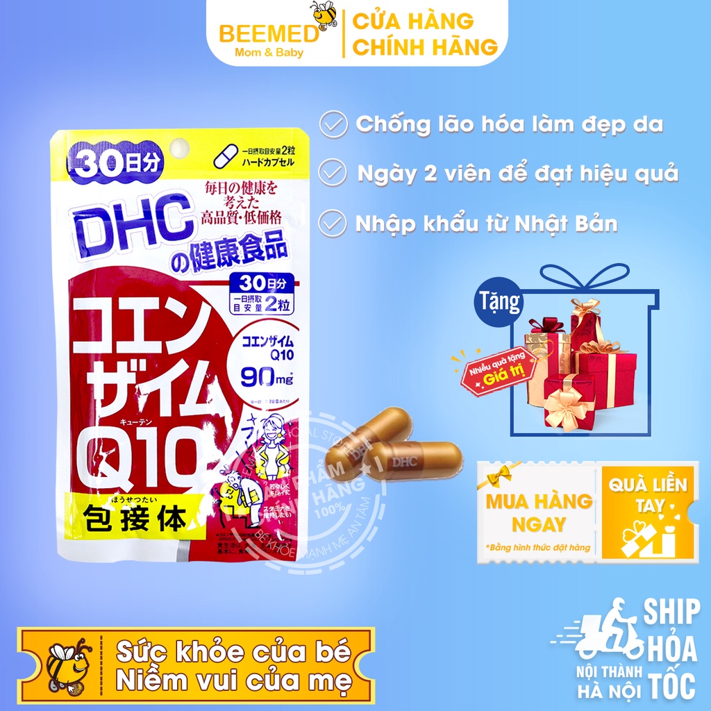 Bổ sung Vitamin C - DHC Coenzyme Q10 - Coenzym tự nhiên giúp chống lão hóa trẻ da - Nhập khẩu từ DHC Nhật Bản