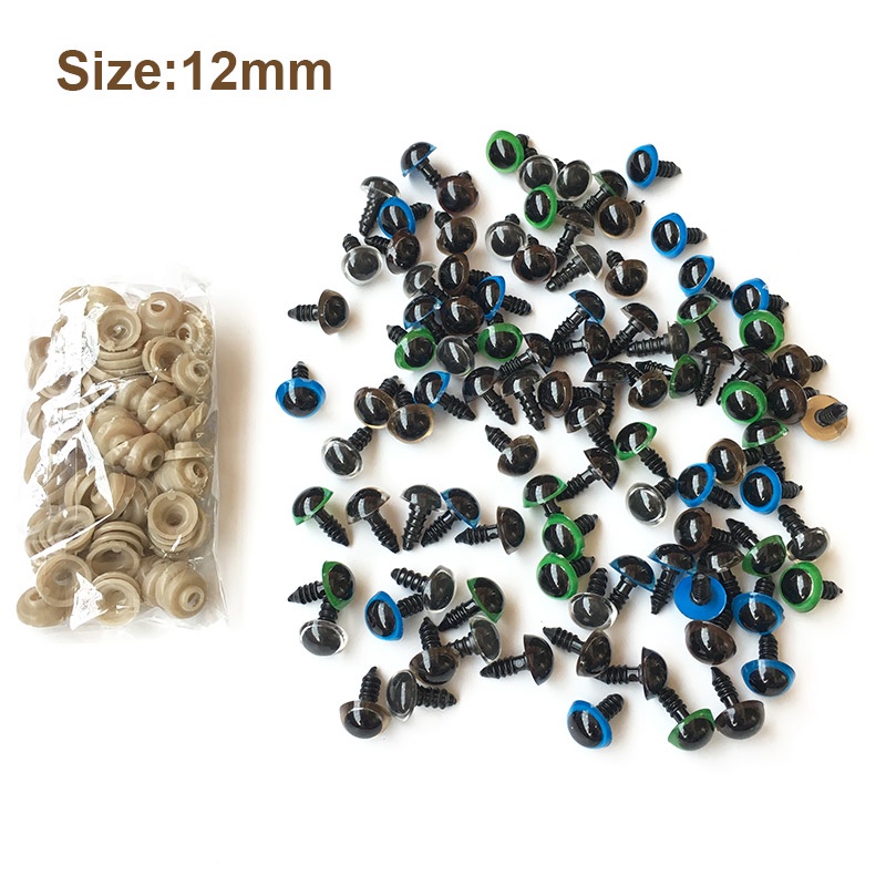 Set 100/50 Cặp Mắt An Toàn 5 Màu 10-12mm Cho Búp Bê Gấu Bông Bằng Nhựa
