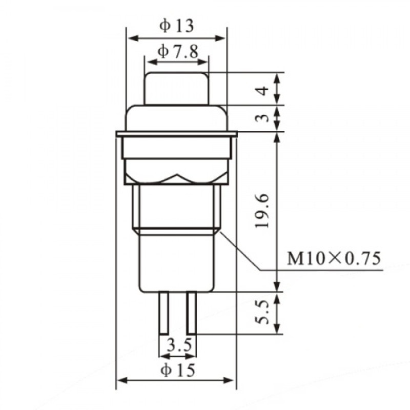 Nút Nhấn Nhả - Nút Reset 10mm DS-213