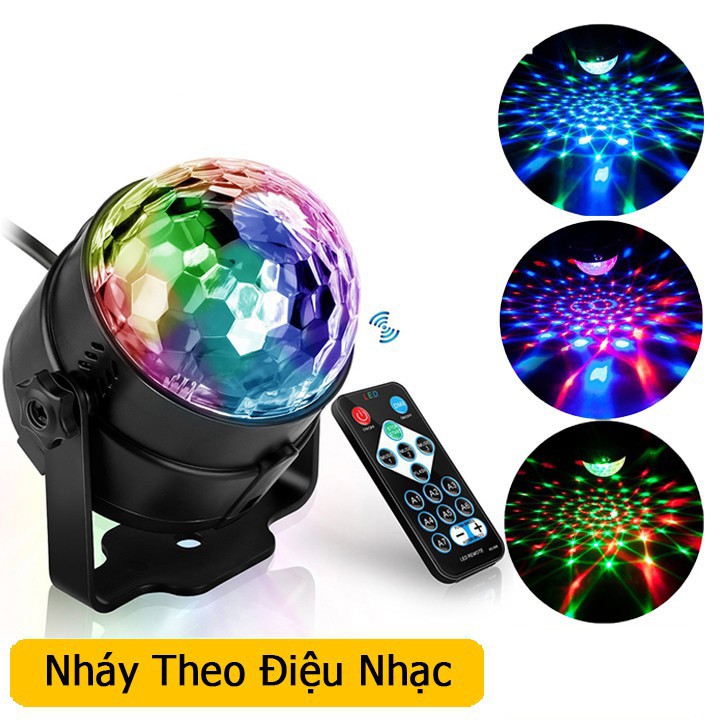 Đèn vũ trường xoay 7 màu cảm ứng nhạc ,Đèn Led Xoay Trang Trí 7 Màu Cảm Ứng Xoay Theo Nhạc, Đèn Led Xoay Vũ Trường, Bar,