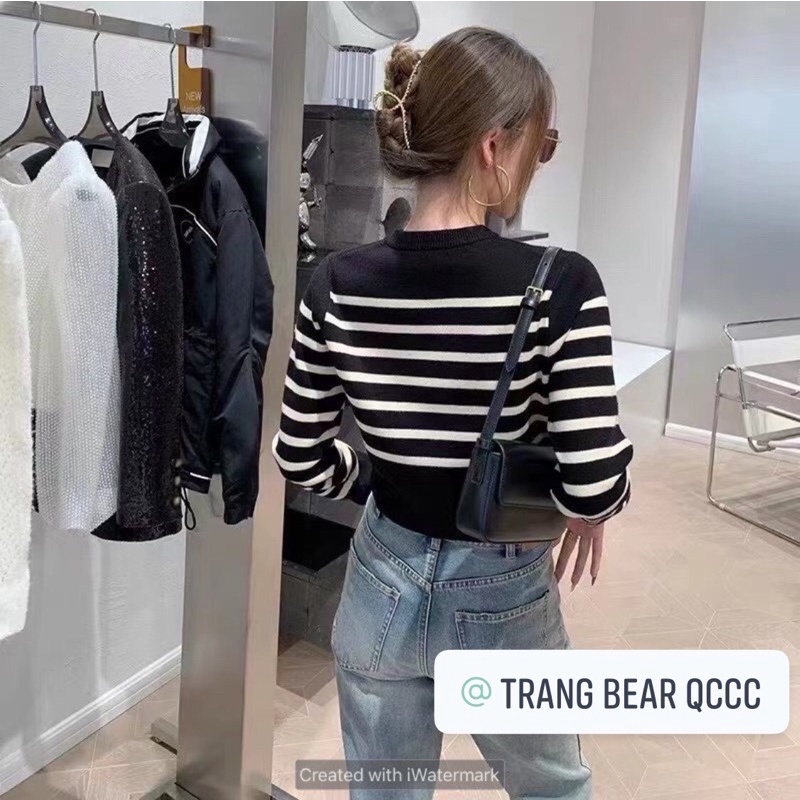 áo cadigan len ce.line kẻ ngang