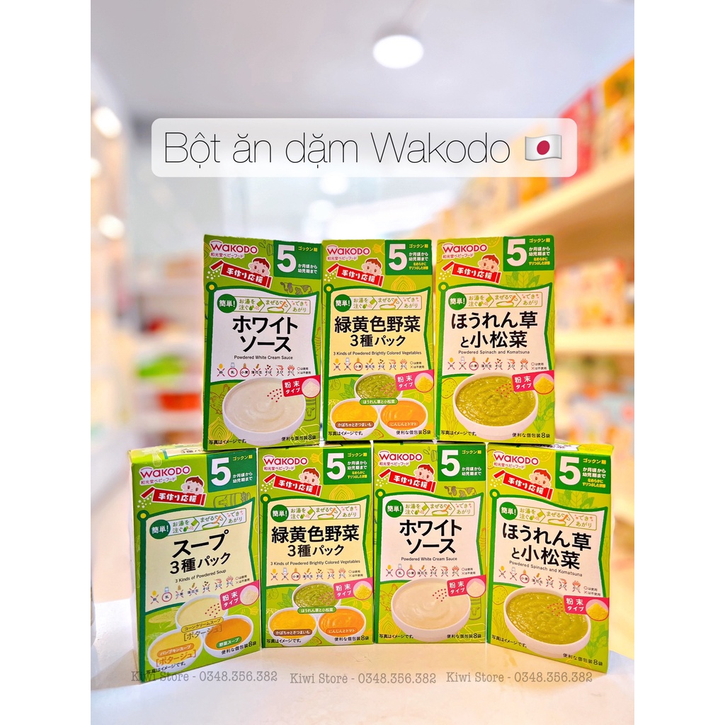 Bột ăn dặm Wakodo Nhật nhiều vị cho bé từ 5 tháng