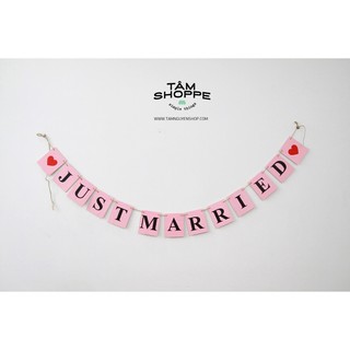 Dây treo chữ JUST MARRIED TAN
