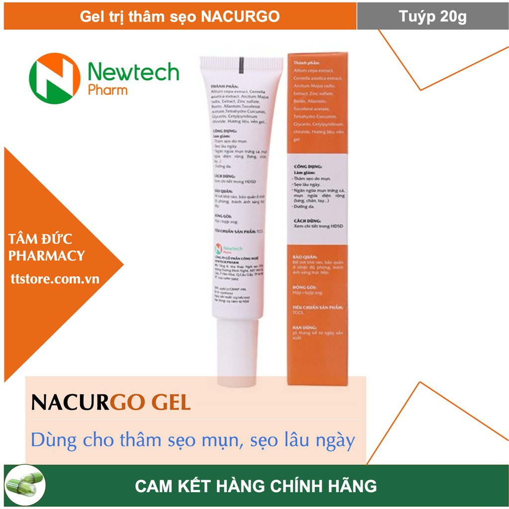 NACURGO GEL [Tuýp 20g] - Gel giảm thâm sẹo Nanocurcumin