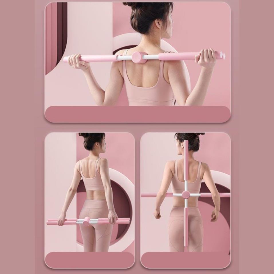 Thanh Tập Chống Gù Lưng, Gậy Tập Yoga Chống Gù Lưng Bằng Thép Không Gỉ