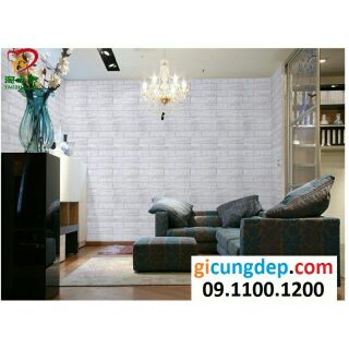 14m (7m2) Giấy dán tường giả gạch trắng