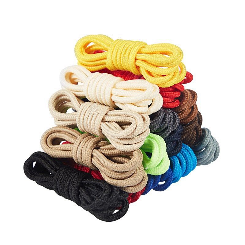 Dây Buộc Giày Tròn Dày Dặn Màu Đen Trắng Nâu Cho Giày Boot Giày Da Giày Leo Núi Nam Nữ