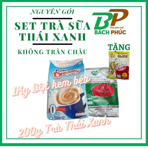 Combo Set Trà sữa Thái xanh ( 01 Bột sữa dreamy &amp; 1 trà thái xanh + Tặng 01 gói RC dẻo) - Nguyên liệu pha chế Đà Nẵng