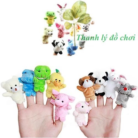 Bộ 10 con rối ngón tay hình động vật tương tác phát triển đa giác quan cho bé (Có ảnh thật)
