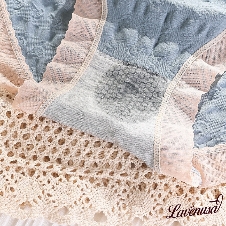 Quần lót nữ Cotton viền ren kháng khuẩn mềm mại dễ thương LAVENUSA QL51