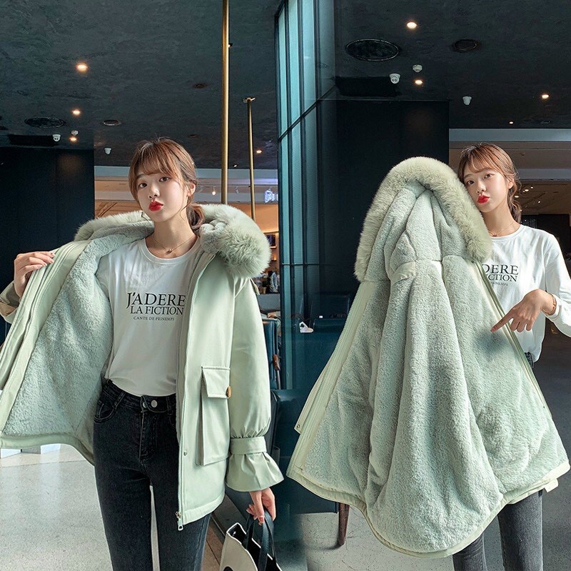 Áo phao thụng mũ lông hàng QC loại 1 siêu xinhh