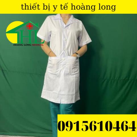 Áo Blouse bác sĩ dáng dài - tay cộc nữ các size S M L XL