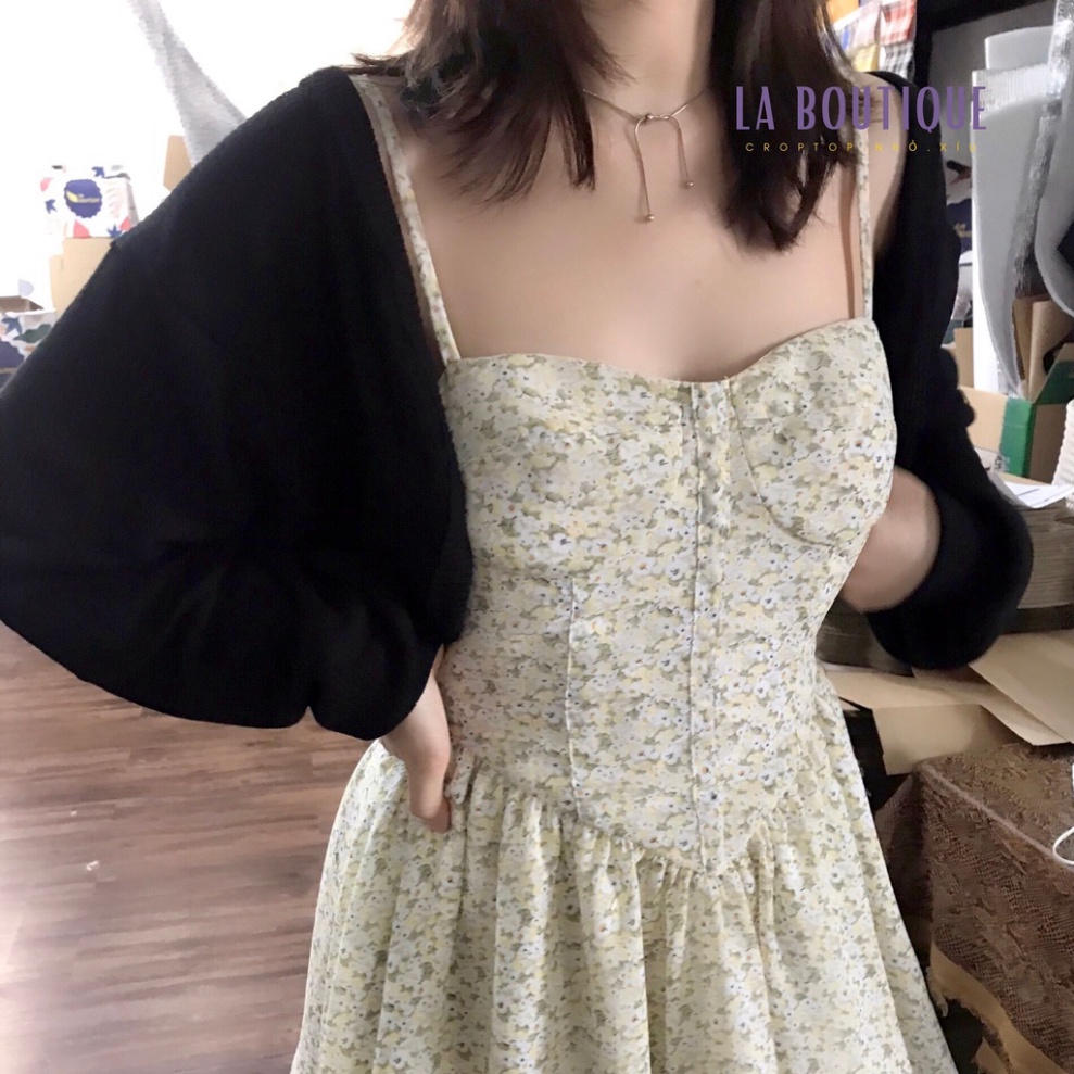 Áo khoác cardigan lửng La Boutique che bắp tay, mặc áo dây cho nữ LA49 | LA BOUTIQUE 2