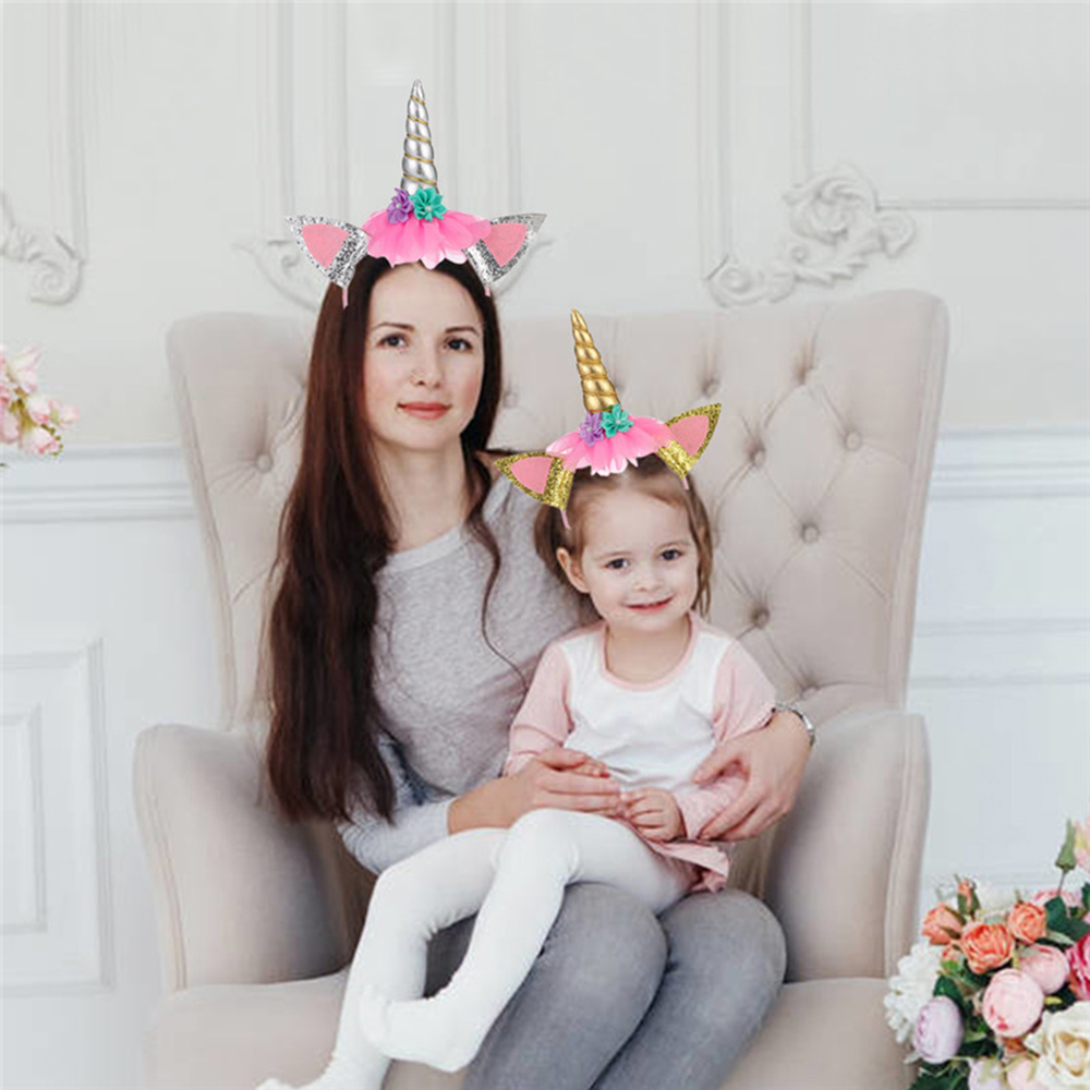 EPOCH 1 Băng Đô Hình Sừng Kỳ Lân Đính Hoa Dễ Thương Cho Bé