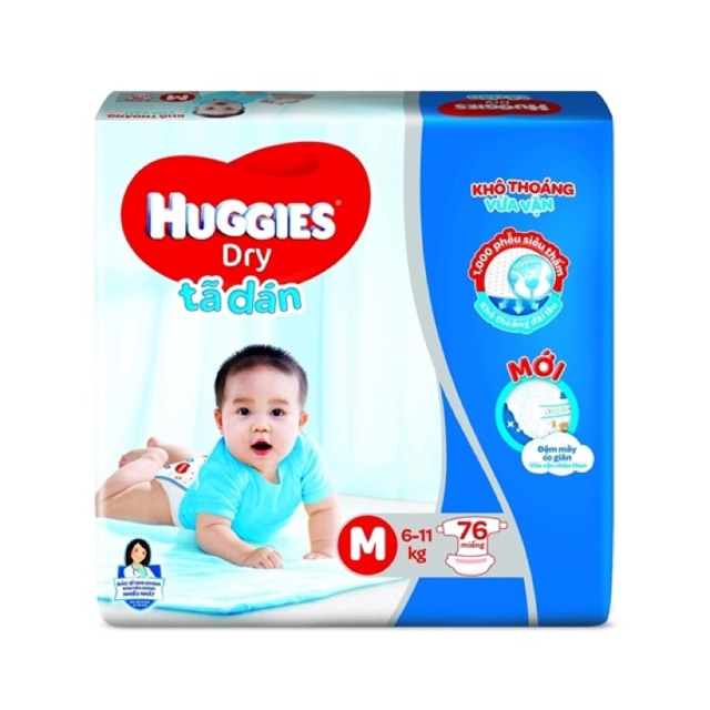 Tã dán Huggies size M76 miếng cho bé