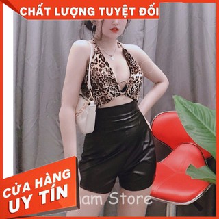 [FREE SHIP] ✔️hienphamstore✔️ Set quần da áo yếm đeo cổ - S043