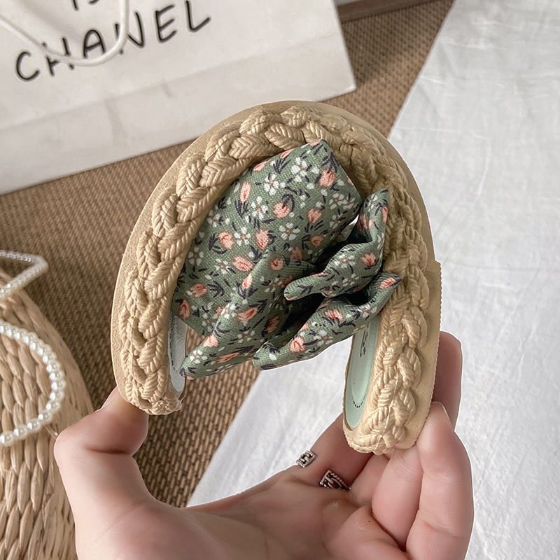 Dép Sandal Đế Bằng Đính Nơ Thời Trang Dễ Phối Đồ Cho Nữ