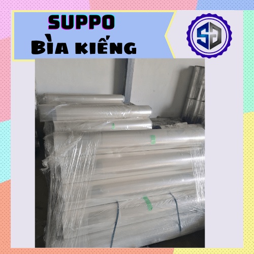 Bìa kiếng A4 1,5 zem Suppo 1.5MM dạng xả tờ, bế, dán in làm hộp, đóng tài liệu