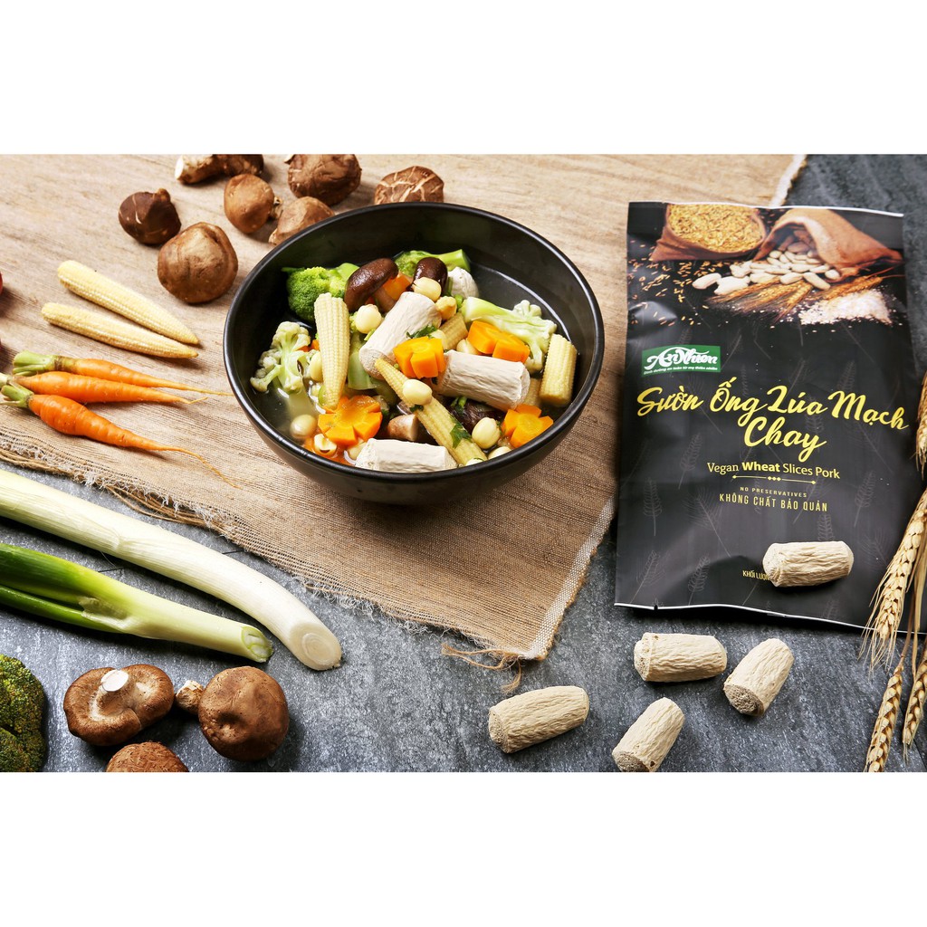 [DINH DƯỠNG CAO] Sườn Ống Lúa Mạch Chay An Nhiên, Thịt Chay, Thực Phẩm Chay Dinh Dưỡng, Thuần Chay Healthy, Đồ Ăn Chay