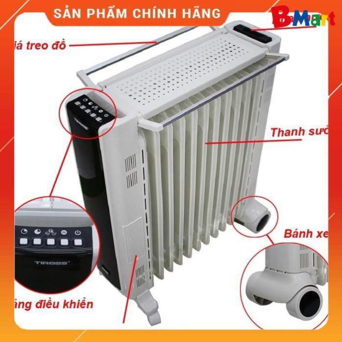 Máy sưởi dầu Tiross 11 thanh TS9212 | TS9213 | TS9215  | TS9218 - Có khiển [ Hàng chính hãng - BH 12 tháng ]