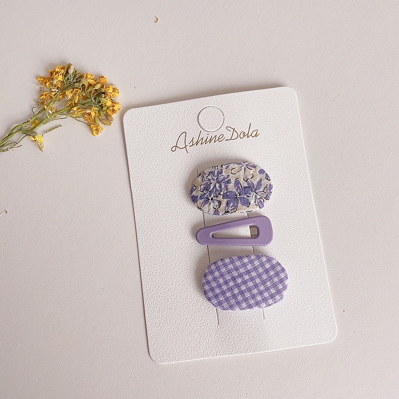 Set 3 Kẹp Tóc Style Màu Tím Xinh Xắn Cho Bé Gái - Phụ Kiện Tóc Cho Bé Yêu