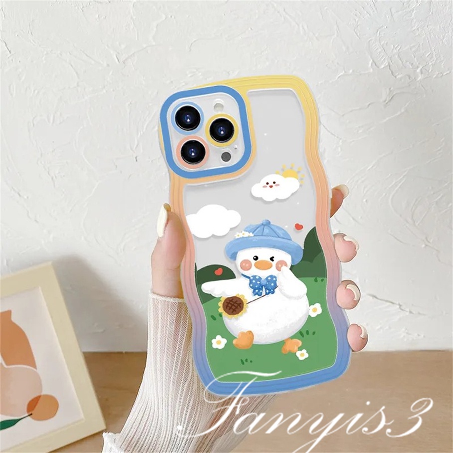 Ốp Điện Thoại Mềm Trong Suốt Hình Vịt Mùa Xuân Cho iPhone 14 13 12 11 Pro Max X XR Xs Max 8 7 6 6s Plus SE 2020