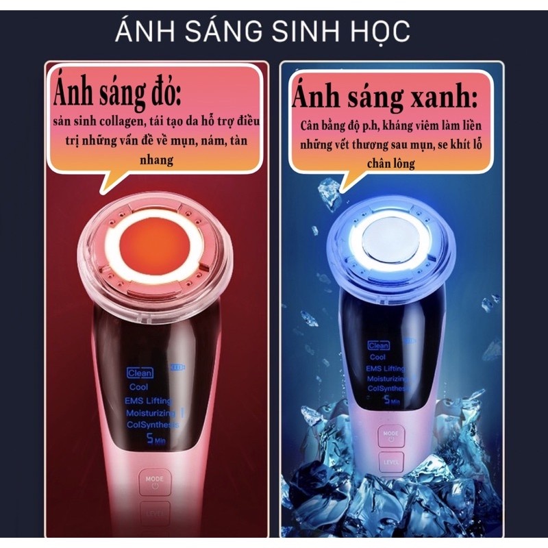 Máy Đẩy Tinh Chất Nóng Lạnh - Búa Đẩy Tinh Chất, Massage Mặt Thế Hệ Mới - Bảo Hành 12 Tháng