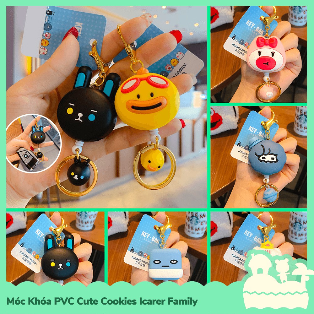 [Sẵn VN] Móc Khóa PVC Nhân Vật Hoạt Hình Mẫu Bánh Bích Quy Cute Cookies Icarer Family