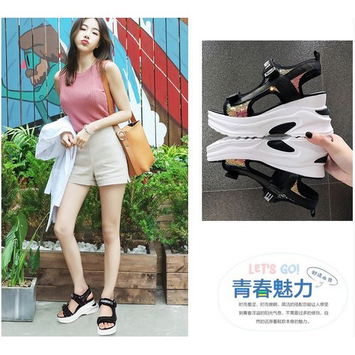 Giày bánh mì giày sandal độn đế 8cm_G21_TaTa Fashion