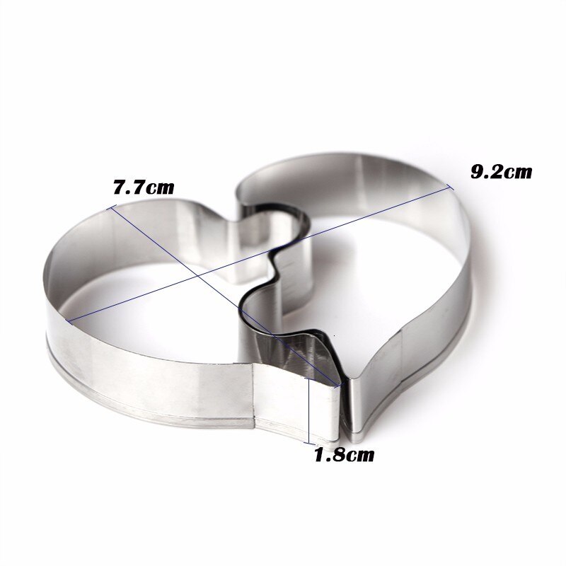 Khuôn cắt bánh quy hình trái tim 3D bằng thép không gỉ cao cấp tiện dụng