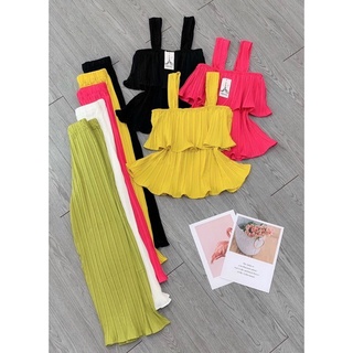 Set dập ly nữ áo dây bản to