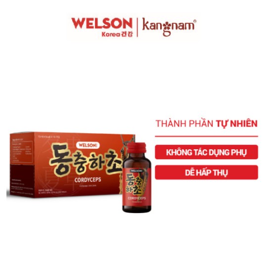Nước Uống Đông Trùng Hạ Thảo Welson Cordyceps Hộp 10 chai 75ml/chai